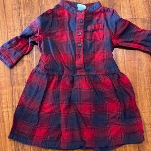 Crewcuts girls size 2 red plaid dress. 100%cotton